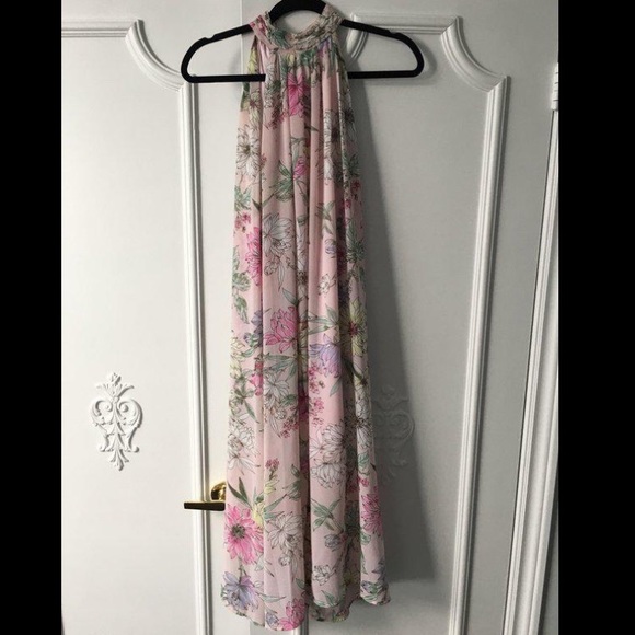 Pink Chiffon Floral Dress - Picture 4 of 4